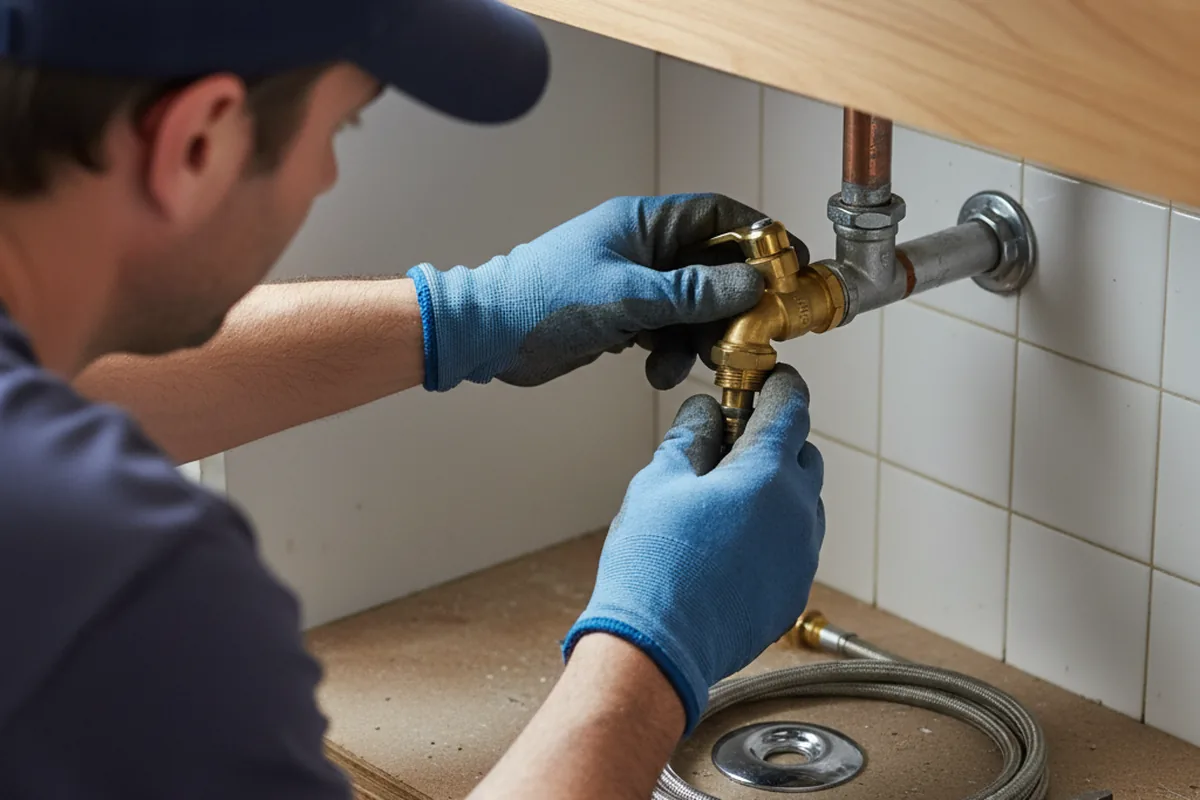 Shutoff valve and fitting work during Burst Pipe Repair in Folsom